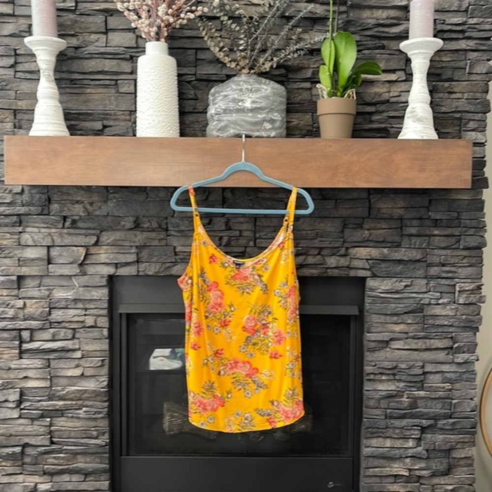 Beautiful mustard with floral pattern tank top